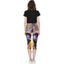 Skull With Flowers - Day Of The Dead Inside Out Lightweight Velour Capri Leggings  View2