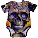 Skull With Flowers - Day Of The Dead Baby Short Sleeve Bodysuit View1