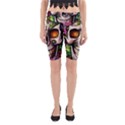 Gothic Skull With Flowers - Cute And Creepy Yoga Cropped Leggings View1