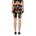 Gothic Skull With Flowers - Cute And Creepy Yoga Cropped Leggings View2