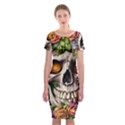 Gothic Skull With Flowers - Cute And Creepy Classic Short Sleeve Midi Dress View1