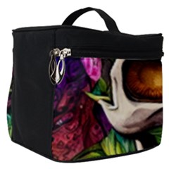 Gothic Skull With Flowers - Cute And Creepy Make Up Travel Bag (small) by GardenOfOphir