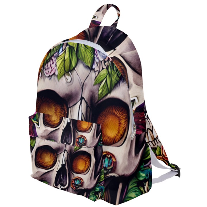 Gothic Skull With Flowers - Cute And Creepy The Plain Backpack