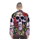 Sugar Skull With Flowers - Day Of The Dead Men s Windbreaker View2