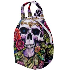 Sugar Skull With Flowers - Day Of The Dead Travel Backpacks by GardenOfOphir