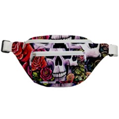 Sugar Skull With Flowers - Day Of The Dead Fanny Pack by GardenOfOphir