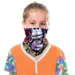 Sugar Skull With Flowers - Day Of The Dead Face Covering Bandana (kids) by GardenOfOphir