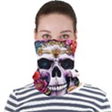 Sugar Skull With Flowers - Day Of The Dead Face Seamless Bandana (Adult) View1