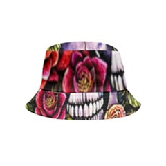 Sugar Skull With Flowers - Day Of The Dead Bucket Hat (kids) by GardenOfOphir