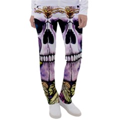 Sugar Skull With Flowers - Day Of The Dead Women s Casual Pants by GardenOfOphir