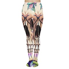 Retro Gothic Skull With Flowers - Cute And Creepy Tights