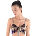 Retro Gothic Skull With Flowers - Cute And Creepy Woven Tie Front Bralet View1