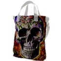 Cute Sugar Skull With Flowers - Day Of The Dead Canvas Messenger Bag View1