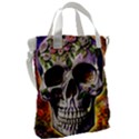 Cute Sugar Skull With Flowers - Day Of The Dead Canvas Messenger Bag View2