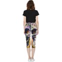 Cute Sugar Skull With Flowers - Day Of The Dead Inside Out Lightweight Velour Capri Leggings  View2