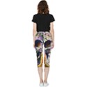 Cute Sugar Skull With Flowers - Day Of The Dead Inside Out Lightweight Velour Capri Leggings  View4