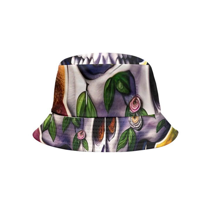 Cute Sugar Skull With Flowers - Day Of The Dead Bucket Hat (Kids)