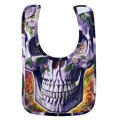 Cute Sugar Skull With Flowers - Day Of The Dead Baby Bib by GardenOfOphir