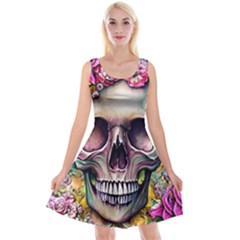 Skull And Bones Retro Reversible Velvet Sleeveless Dress