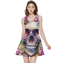 Skull And Bones Retro Inside Out Reversible Sleeveless Dress by GardenOfOphir