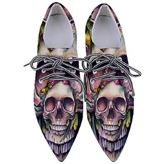 Skull And Bones Retro Pointed Oxford Shoes by GardenOfOphir