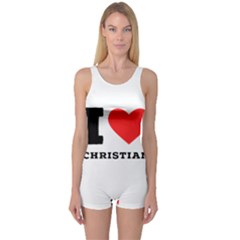 I Love Christian One Piece Boyleg Swimsuit by ilovewhateva