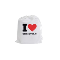 I Love Christian Drawstring Pouch (small) by ilovewhateva