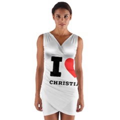 I Love Christian Wrap Front Bodycon Dress by ilovewhateva