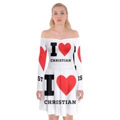 I Love Christian Off Shoulder Skater Dress by ilovewhateva