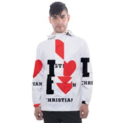 I Love Christian Men s Front Pocket Pullover Windbreaker by ilovewhateva