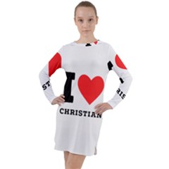 I Love Christian Long Sleeve Hoodie Dress by ilovewhateva