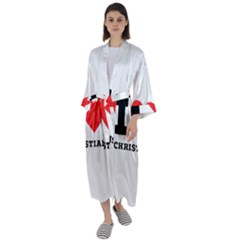 I Love Christian Maxi Satin Kimono by ilovewhateva