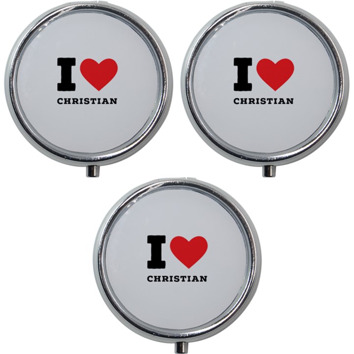 I love christian Mini Round Pill Box (Pack of 3)