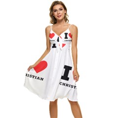 I Love Christian Sleeveless Tie Front Chiffon Dress by ilovewhateva