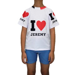 I Love Jeremy  Kids  Short Sleeve Swimwear by ilovewhateva