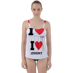 I Love Jeremy  Twist Front Tankini Set by ilovewhateva