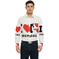 I Love Jeremy  Men s Long Sleeve Pocket Shirt  by ilovewhateva