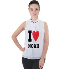 I Love Noah Mock Neck Chiffon Sleeveless Top by ilovewhateva