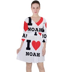 I Love Noah Quarter Sleeve Ruffle Waist Dress by ilovewhateva