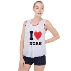 I Love Noah Bubble Hem Chiffon Tank Top by ilovewhateva