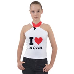 I Love Noah Cross Neck Velour Top by ilovewhateva