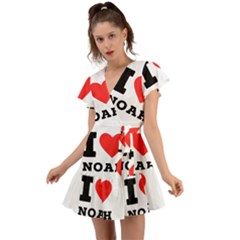 I Love Noah Flutter Sleeve Wrap Dress by ilovewhateva