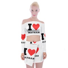 I Love Nathan Off Shoulder Top With Mini Skirt Set by ilovewhateva