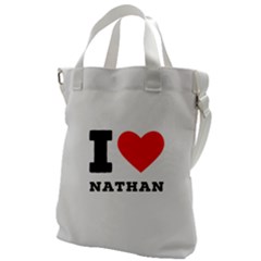 I Love Nathan Canvas Messenger Bag by ilovewhateva