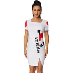 I Love Nathan Fitted Knot Split End Bodycon Dress by ilovewhateva