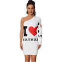 I love nathan Long Sleeve One Shoulder Mini Dress View1