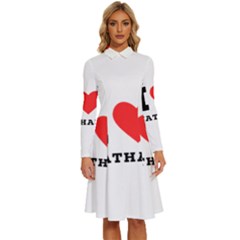 I Love Nathan Long Sleeve Shirt Collar A-line Dress by ilovewhateva