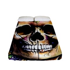 Skeleton Skull Cottagecore Fitted Sheet (full/ Double Size) by GardenOfOphir