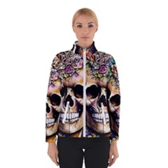 Skeleton Skull Cottagecore Women s Bomber Jacket