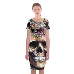 Skeleton Skull Cottagecore Classic Short Sleeve Midi Dress by GardenOfOphir